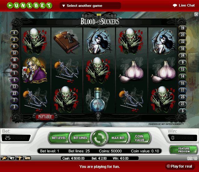 Netent Casinos Bloodsuckers Slot Machine
