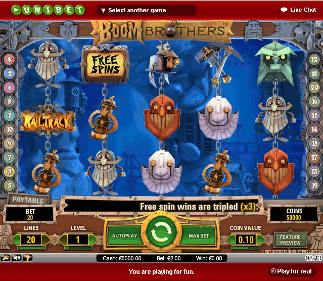 Netent Casinos Boom Brothers Slot Machine
