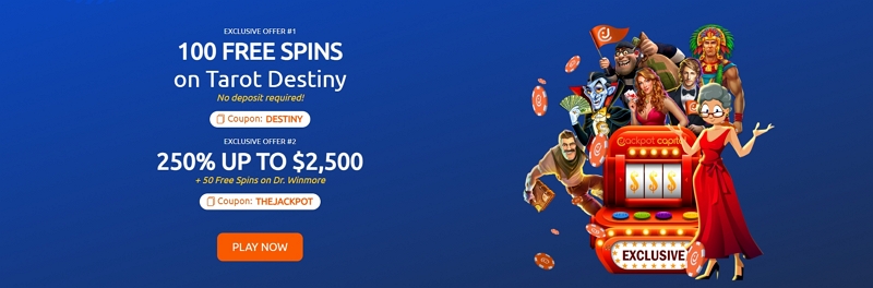 100 Free Spins at Jackpot Capital Casino