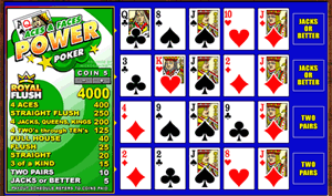 Aces and Faces Power Poker Aces and Faces Power Poker Video Poker has been around in the gaming suite of most Microgaming powered online casinos for years now and this game is as popular as ever  The Power Poker range of video poker games, that are offered at any of our featured video poker sites allows you the player to play more than one hand of video poker per game  The beauty of playing video poker this way is that if you can dealt, straight off, a winning hand on the base game then you know you are going to get paid four times.