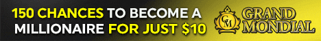 150 Chances to become millionaire for $€10 at Grand Mondial Casino 
